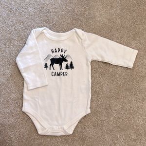 Happy Camper Onesie - Cream - 6-9 months